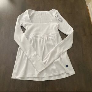 Hollister White Babydoll Long Sleeve Top